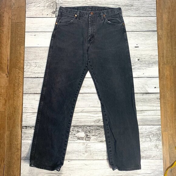 Wrangler Vintage Cowboy Cut Black Slim Fit Bootcut Jeans Denim USA - Picture 2 of 13